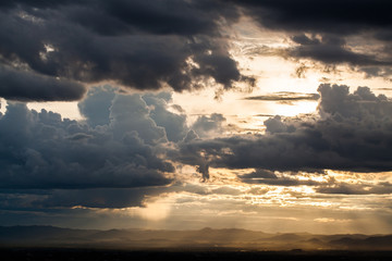 colorful dramatic sky with cloud at sunset
