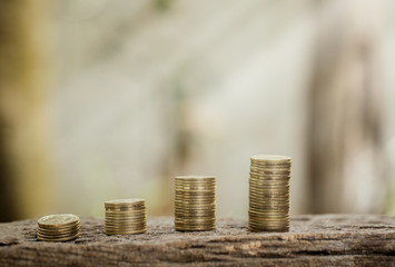 Thai currency exchange rate concept, fund information business investment, vintage picture style.