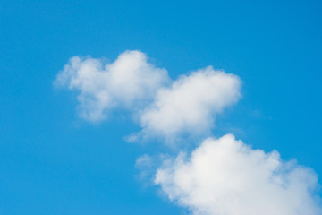 Clouds in a blue sky in spring