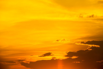 colorful dramatic sky with cloud at sunset