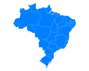 Fototapeta premium Karte von Brasilien