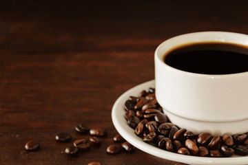 coffee cup on wood table
