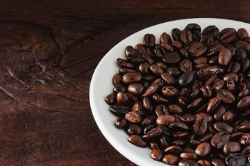 coffee cup on wood table
