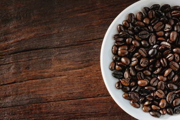 coffee cup on wood table