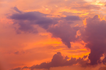 Fototapeta premium colorful dramatic sky with cloud at sunset