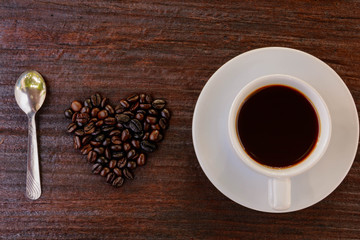 coffee cup on wood table