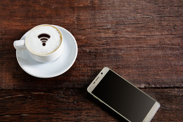 coffee cup wifi and good morning