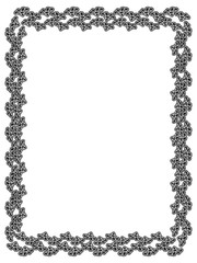 Black and white abstract vertical frame. Copy space. Vector clip art.