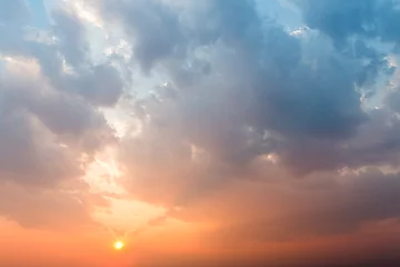 Photo sur Plexiglas Ciel colorful dramatic sky with cloud at sunset