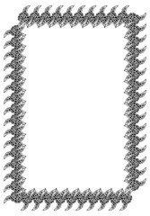 Black and white abstract vertical frame. Copy space. Vector clip art.