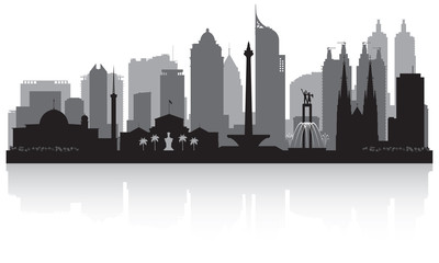 Jakarta Indonesia city skyline silhouette