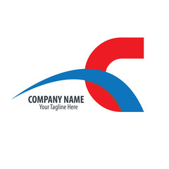 Initial Letter C Isolated Swoosh Logo