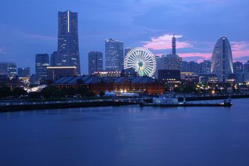 Naklejka premium Japan skyline at Yokohama city