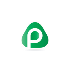 Initial Letter P Triangle Design Logo