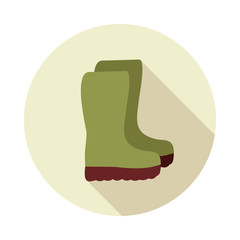 Rubber boots, gumboots, wellies flat vector icon