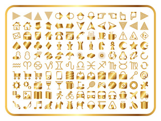 アイコンいろいろセット（ゴールド）