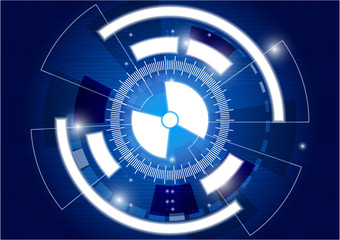 Digital business , vector tech circle and future technology background.