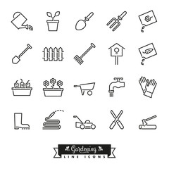 Gardening Line Icon Set © eyewave