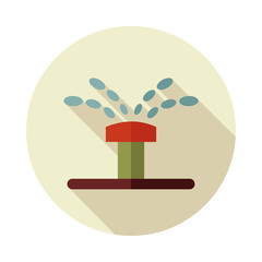 Water sprinkler, irrigation flat vector icon