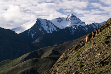 Snow mountain at Leh ladakh on Markha valley trek route, India