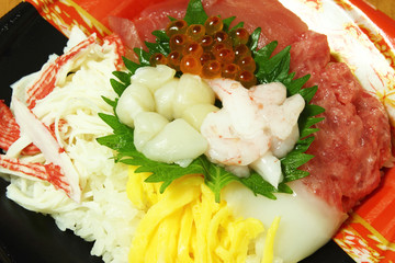 sashimi raw fish with rice