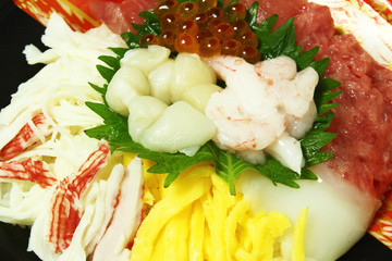 sashimi raw fish with rice