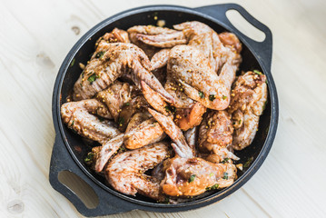 Chicken wings ready for barbecue