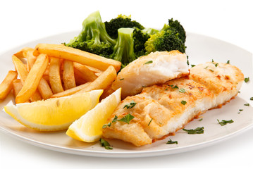 Roast fish with broccoli