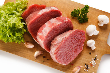 Fresh raw pork chops