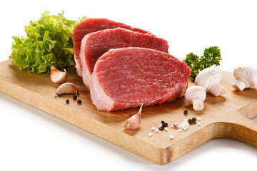 Fresh raw pork chops