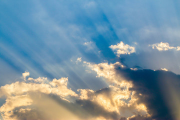 colorful dramatic sky with cloud at sunset