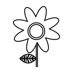 monochrome silhouette of daisy flower vector illustration