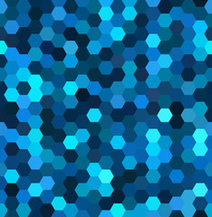 seamless abstract mosaic background. Blue hexagons geometric background. Design elements. Vector illustration