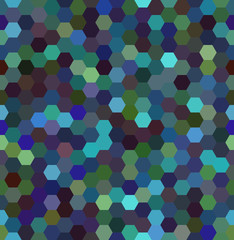 Abstract seamless background consisting of blue, green hexagons. Geometric design for business presentations or web template banner flyer. Vector illustration