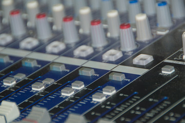 Music Console, close up shot at Live music concert