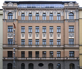 Fototapeta na wymiar Riga, Bruninieku 4, Art Nouveau building