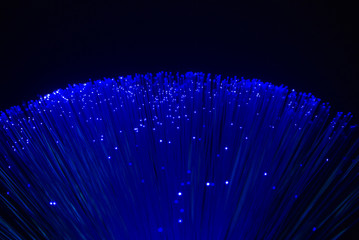 blue fiber optic in the dark