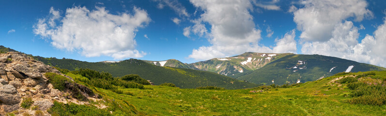 Fototapeta premium Summer Carpathian mountain panorama