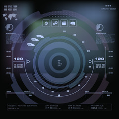 Futuristic virtual graphic touch user interface, target