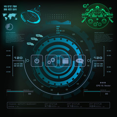 Futuristic virtual graphic touch user interface, target