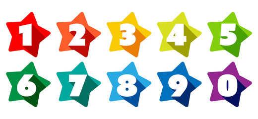 Chiffres 0 à 9 dans étoiles