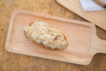 Homemade dessert, dried shredded pork bread with mayonnaise