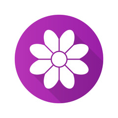 Camomile flat design long shadow icon