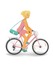 cycling woman in pink