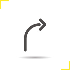 Curved right arrow glyph icon