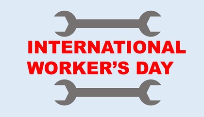 Illustration of Labor day or International worker day, and symbol of wrench.