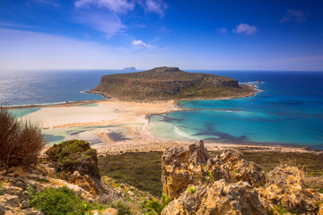 Amazing scenery of Balos beach on Crete, Greece
