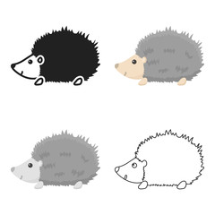 Hedgehog icon cartoon. Singe animal icon from the big animals cartoon.