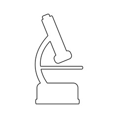silhouette of microscope tool icon flat vector illustration