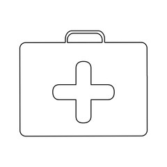 Obraz premium silhouette with first aid kit with cross shape inside vector illustration